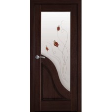 Двери Амата (Каштан, стекло сатин и рисунок Р1)