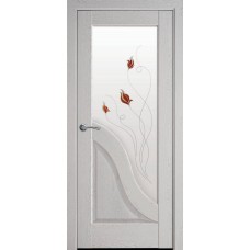 Двери Амата (Патина серая, стекло сатин и рисунок Р1)