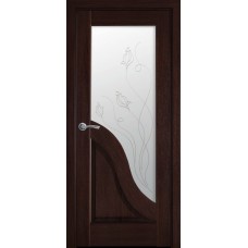 Двери Амата (Каштан, стекло сатин и рисунок Р2)
