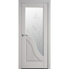 Двери Амата (Патина серая, стекло сатин и рисунок Р2)