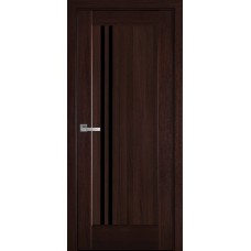 Двери Делла (Каштан, стекло черное)