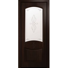 Двери Донна (Каштан, стекло сатин и рисунок Р1)