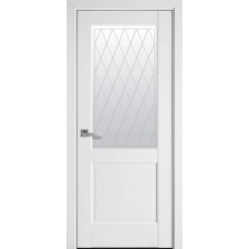 Двери Эпика (Белый матовый, стекло сатин и рисунок Р2)
