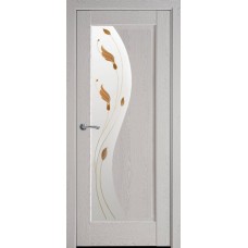 Двери Эскада (Патина серая, стекло сатин и рисунок Р1)