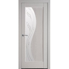 Двери Эскада (Патина серая, стекло сатин и рисунок Р2)