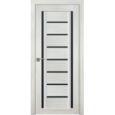 Двери Флоренция С2 (Жемчуг белый, стекло черное)