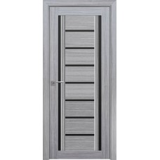 Двери Флоренция С2 (Жемчуг серебряный, стекло черное)