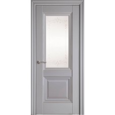 Двери Имидж (Серая Пастель, стекло сатин, молдинг и рисунок Р2)