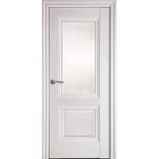 Двери Имидж (Белый матовый, стекло сатин и рисунок Р2)