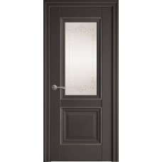 Двери Имидж (Антрацит, стекло сатин, молдинг и рисунок Р2)