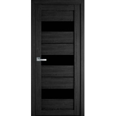 Двери Лилу (Дуб серый, стекло черное)