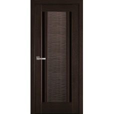 Двери Луиза (Каштан, стекло черное)