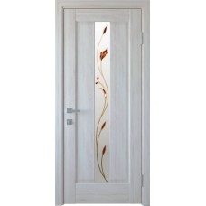 Двери Премьера (Ясень new, стекло сатин и рисунок Р1)