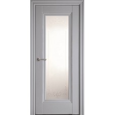 Двери Престиж (Серая Пастель, стекло сатин, молдинг и рисунок Р2)