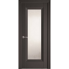 Двери Престиж (Антрацит, стекло сатин и рисунок Р2)