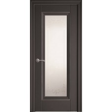 Двери Престиж (Антрацит, стекло сатин, молдинг и рисунок Р2)