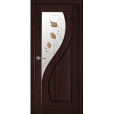 Двери Прима (Каштан, стекло сатин и рисунок Р1)