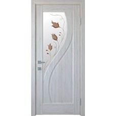 Двери Прима (Ясень new, стекло сатин и рисунок Р1)