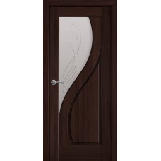 Двери Прима (Каштан, стекло сатин и рисунок Р2)