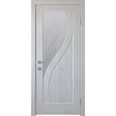 Двери Прима (Ясень new, стекло сатин и рисунок Р2)
