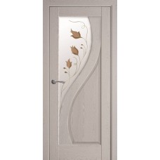 Двери Прима (Патина серая, стекло сатин и рисунок Р1)