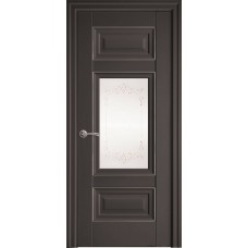Двери Шарм (Антрацит, стекло сатин, молдинг и рисунок Р2)