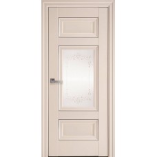 Двери Шарм (Магнолия, стекло сатин, молдинг и рисунок Р2)