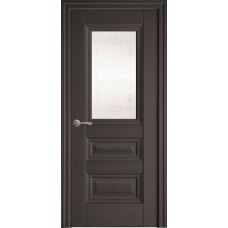 Двери Статус (Антрацит, стекло сатин и рисунок Р2)