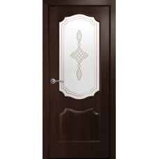 Двери Вензель (Каштан, стекло сатин и рисунок Р1)