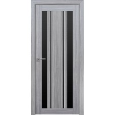 Двери Верона С2 (Жемчуг серебряный, стекло черное)