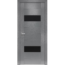 Двери Женева (Х-Серый, стекло черное)